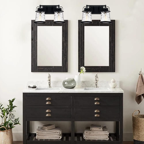 Lucidce 2-light Vanity Lights Black Farmhouse Bathroom Light 1