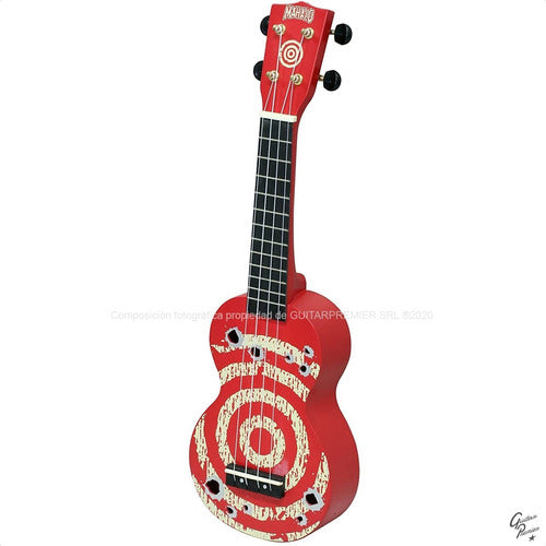 Mahalo Soprano Electroacoustic Ukulele Mandala Design Bamboo - Complete Kit 5