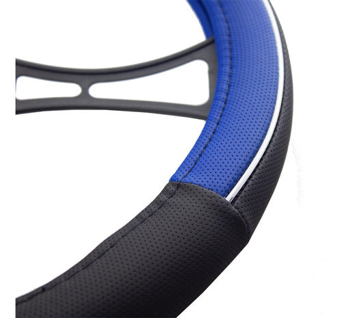 Denver 38cm Black and Blue Steering Wheel Cover 4