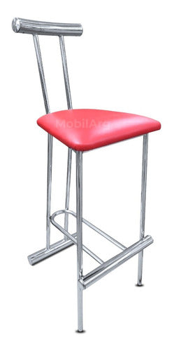 Mobilarg High Stool for Breakfast Bar Island Completely Chromed and Reinforced Modern Kitchen + Factory Warranty 1