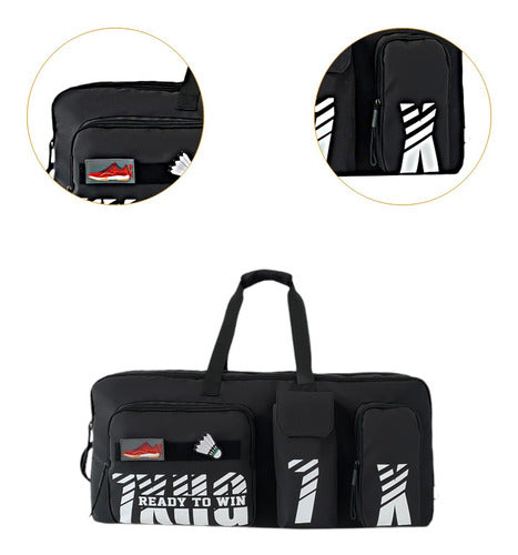 Mala De Badminton, Bolsa Para Raquete De Tênis, Preto 2