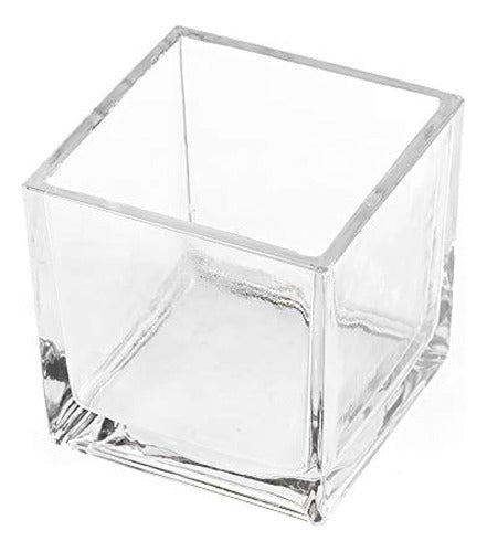 CYS EXCEL Vaso Cubo De Vidrio 4 X4 X4 | Centros De Mesa De 0