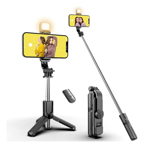 Generic Monopod Baston Palo Selfie Celular Bluetooth Tripode Con Luz 0