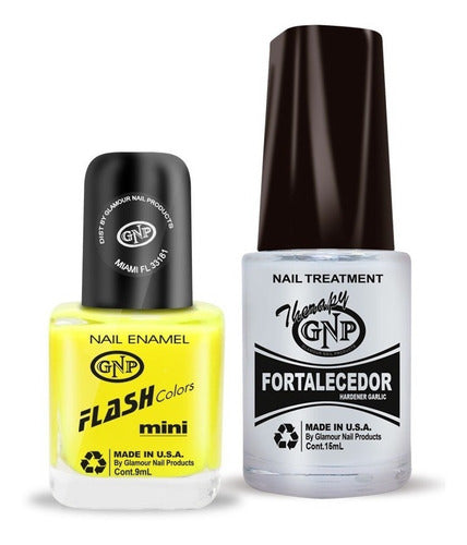 Fortalecedor De Ajo Y Esmalte Gnp 9ml Amarillo Fluo 0