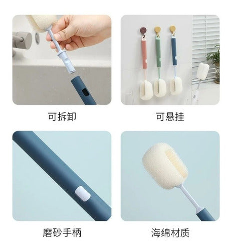 Bottle and Baby Bottle Cleaning Sponge Brush with Handle 3