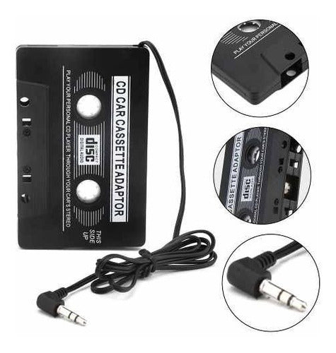 Adaptador Cassette Auxiliar 3,5 Mp3 iPod Celular Auto Stereo 2