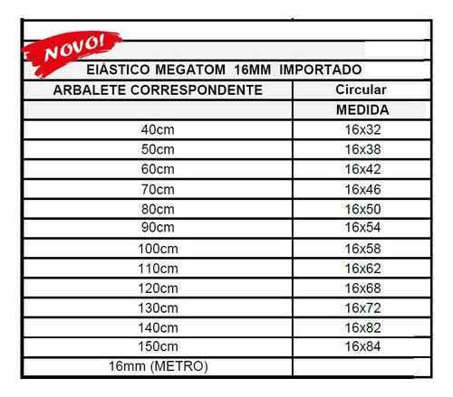 Elástico Para Arbalete 16mm Pino Ogival E Refil Dyneema Pk 6