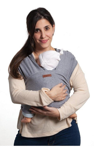 Pre-Assembled Baby Carrier Wrap with Denim Back and Gray Straps - Appa Lalá 0