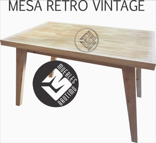 Grupo Bautimo Vintage Pine Dining Table 140x80cm + 4 Reinforced Chairs 2