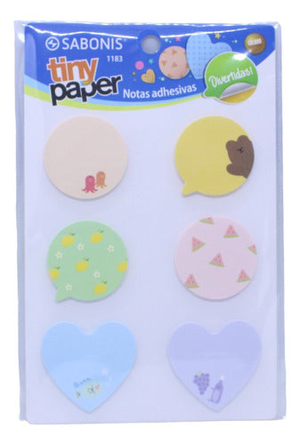 Sabonis Tiny Paper Fun Adhesive Notes Cat Fruits 0