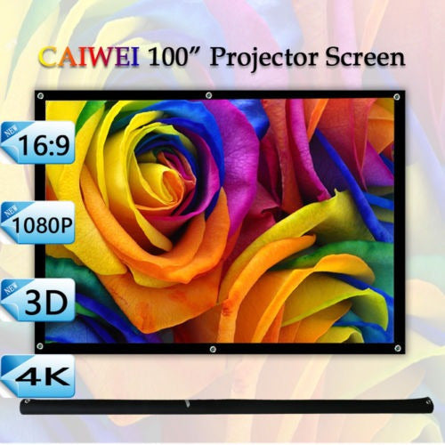 CAIWEI 100'' Pulgadas 16:9 Pantalla Proyector Portátil De Cine En Casa 1