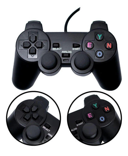 Kit Com Dois Controles Joystick Playstation 2 Analógico Ps2 4