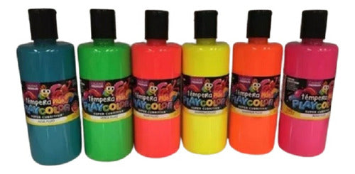 PlayColor Tempera 750 Grs Bottle X 12 Colors + 6 Fluo Colors 1