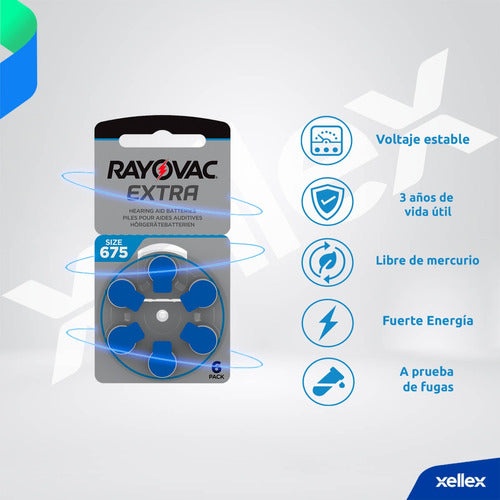 Rayovac 6 X Hearing Aid Batteries 675 PR44 Extra Advanced 4