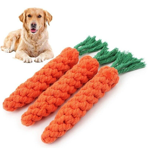 Set of Pet Toy Pullers: Braided Carrot Design + Knotted Rope 2
