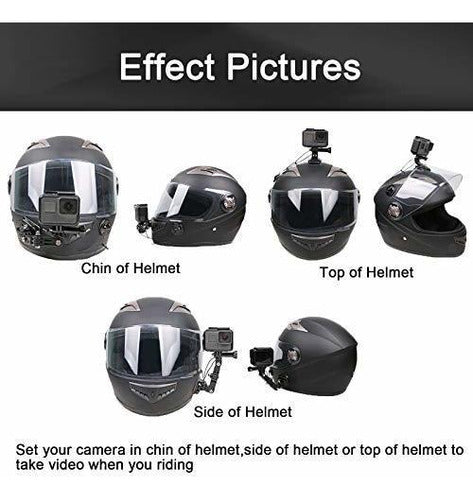Wlpreoe 34in1 Motorcycle Helmet Chin Mount Kit for GoPro Hero 10 9 8 7 Black Silver White 6 5 4 Osmo and Other Action Camera 2