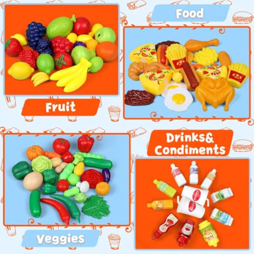 Tagitary Toy Food Set, 136 Pieces 2