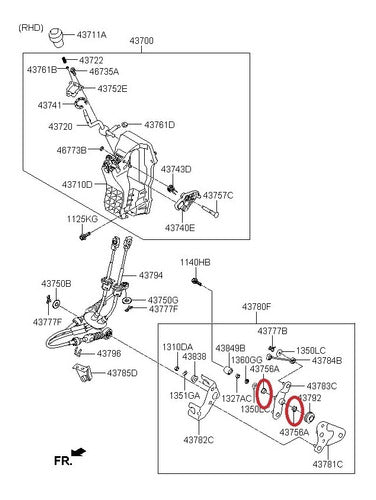 Buje Palanca Cambio Selectora Para Hyundai Mitsubishi 3