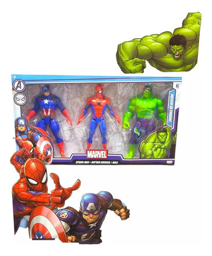 Marvel Avengers Spiderman Hulk Pantera Figure Set X3 0