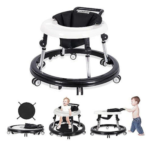 Wismind Foldable Baby Walker with 9 Adjustable Heights, Activity Center for Boys and Girls Aged 6 to 12 Months - Portable Anti-Rollover Walker and Gorilla with Wheels - Wismind Andador Plegable Con 9 Alturas Ajustables,