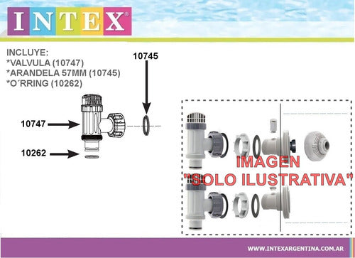 Intex Valve for Pump (10747) Drain Pump 56636 3