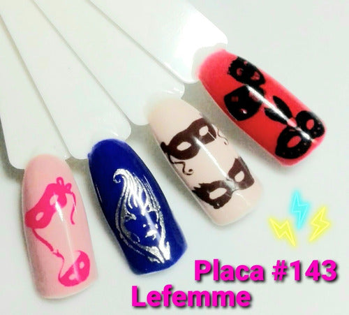 Lefemme Acrylic Stamping Plate Antifaz Flowers Mod.143 2