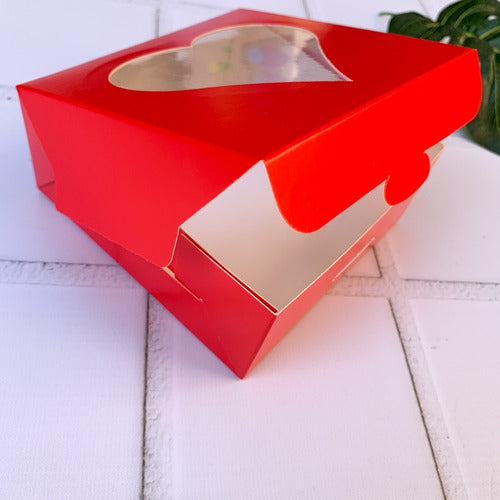 Red Multi-Purpose Box with Heart Visor - Pack of 50 Units - 12x12x5 5