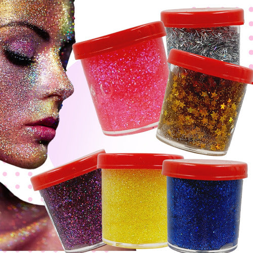 Glitter En Gel X6 Rostro Cuerpo Maquillaje Artístico Make Up 0