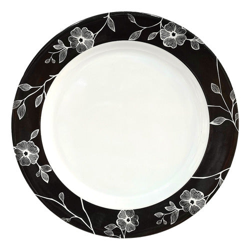Set of 6 Melamine Flat Plates, Various Designs, 25cm 18