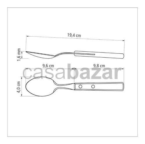 Tramontina Polywood Oak Stainless Steel Dinner Spoon X1u 1