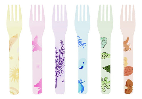 Workat Sublimatable Polymer Forks in Pastel Colors - Pack of 36 0