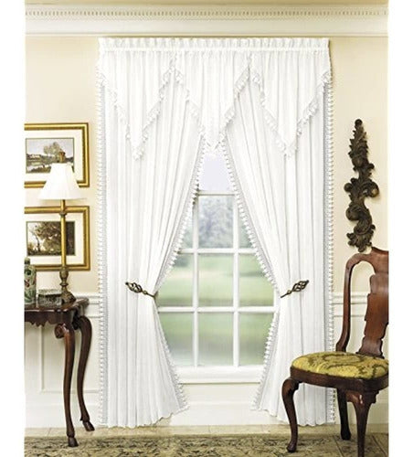 Today's Curtain Cortina De Ventana Versailles Macrame Crushed Voile 0