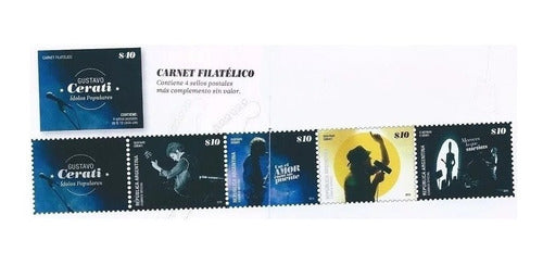 CORREO Carnet Filatélico Con 4 Sellos. Gustavo Cerati Mint 0