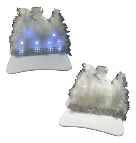 Romulo Trucker Cap with Lights and Feathers 0