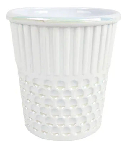 Hemline Iridescent White Pearl Thimble Container 0