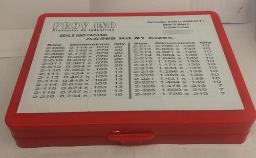 PROV IND N1470 AS568 KIT #1 Nitrile O-ring Box - 382 O'rings - Parker Type SH 70 NBR 70 Durometer 3