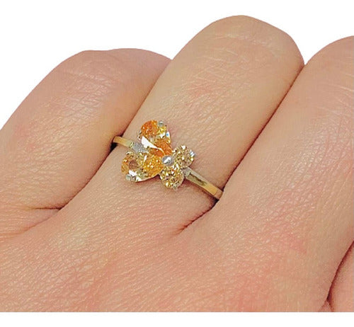 Beautiful Butterfly Ring with 925 Silver Stone Gift Ap 360 24