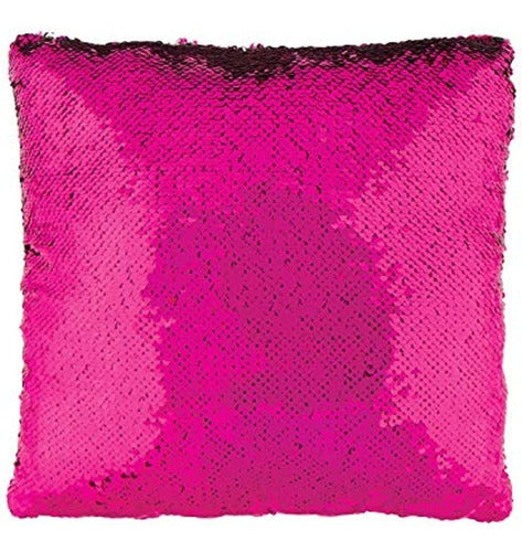 Pink/silver Style Lab Magic Sequin Pillow 4