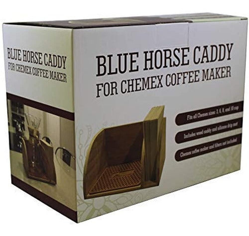 Blue Horse Products Carrito De Caballos Azul Para Cafetera Chemex Con Tapete Marrón 1