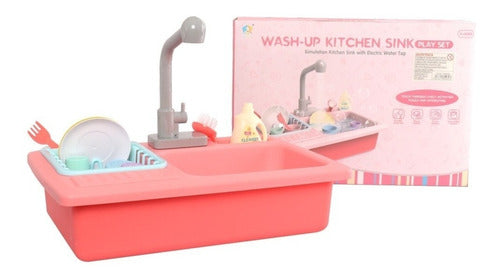 Play Set Unisex Kitchen Sink + Water Faucet + Accessories! 0