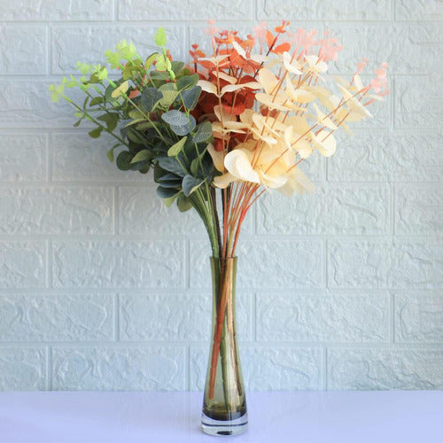 Finefish Eucalyptus Silk Artificial Flower Bouquet, Stems and Leaves Set 0