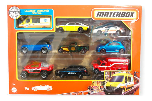 Matchbox Pack X 9 Autos Mattel Lanus 5