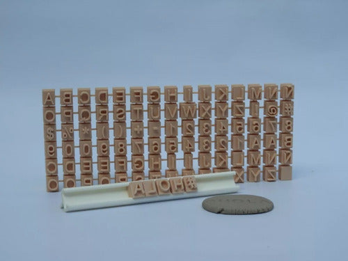 Alphabet Upper Case Stamp Set 10mm + Ceramic Ruler, Clay 3