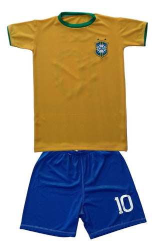 BRAZIL Pele 1970 Kids T-Shirt + Shorts 2