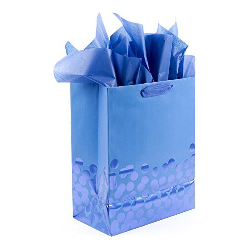 Hallmark Large Distinctive Gift Bag with Blue Dots 2