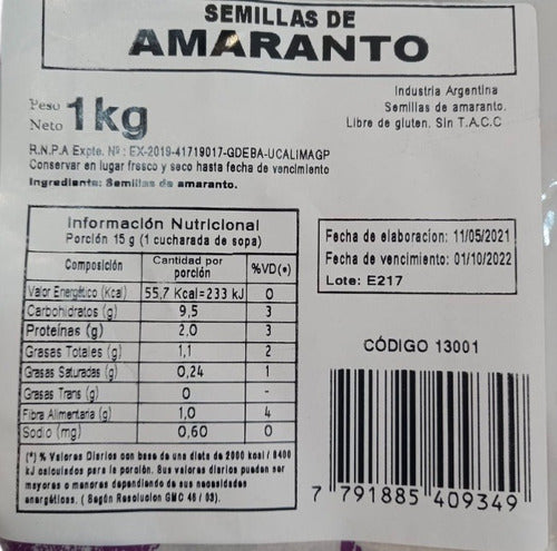 El León Vegano Semillas De Amaranto X 1kg 1