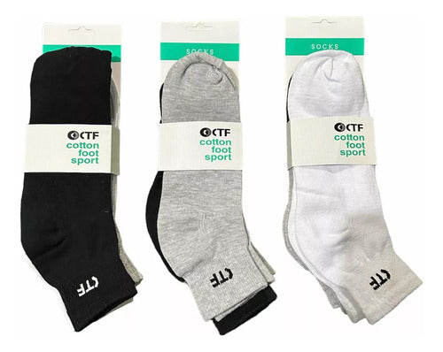 Cotton Foot Sport 3-Pack Paddle High Socks Assorted Colors x3 2