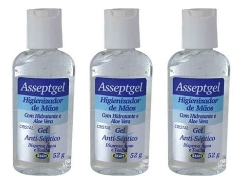 15 Álcool Gel P/mãos 70% Asseptgel P/bolsa Antisséptico 52gr 2