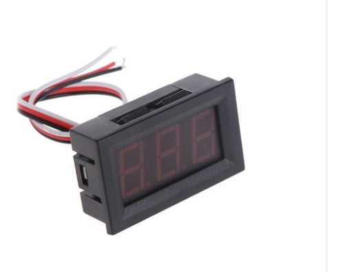 Voltimetro Digital Display Luz Led Rojo 0-40v 3 Cab 12v Full 3