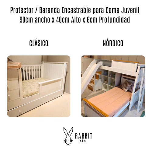 Rabbit Kids Encapsulated Protector 90cm for Bridge Bunk Bed Crib 2